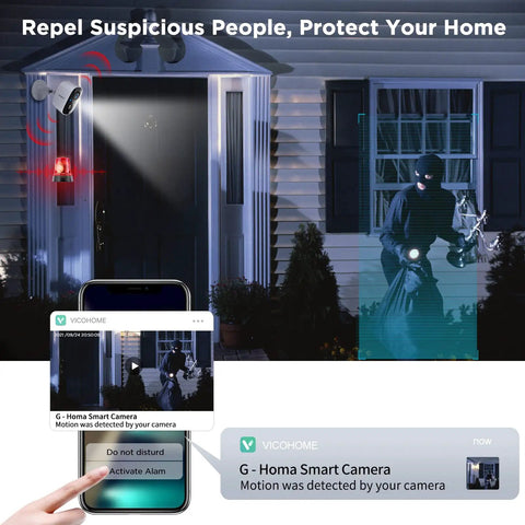 Wireless Outdoor Battery Powered Wifi Security Camera Delivers 1080p Full Hd Video With Spotlight Color Night Vision Siren Alarm