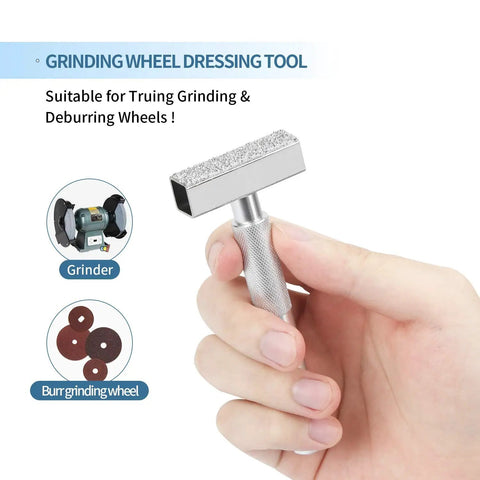 Hand holding Diamond Grinding Wheel Dresser Stone Kit Two Pack For Truing Grinding And Deburring Wheels With Steel Body