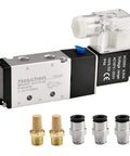 Electric Pneumatic Solenoid Valve 5 Way 2 Position, 220 VAC, 4V210-06 Compatible with fittings and muffler