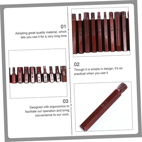 Forty Piece Star Spline Socket Bit Set For Quick Auto Repair And Top Notch Mechanics Work Features durable bits organized for convenience.