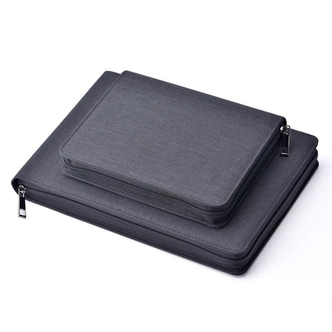 24 Slot Fountain Pen Case Black Organizer Bag Waterproof Canvas Pen Display Holder With Individual Slots And Zippered Storage Case