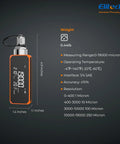 Elitech VGW-Mini handheld orange wireless digital vacuum gauge with adaptor, front view