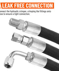 Racewill 33ft 1/4-in braided hydraulic hose with 16 fittings (JIC, NPTF, 90° elbow), 10150 psi working pressure, front view