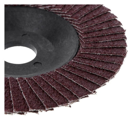 Close-up of Six Pack 100 mm Polishing Wheel Disc Set for grit angle grinder with spindle threads and CNC precision tooling.