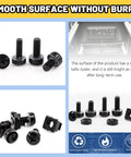 Badass M5 M6 Cage Nuts Kit With Screws Contains 80 Pieces Of Heavy Duty Black Fasteners with smooth surface and matching washers.