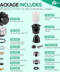 Wall Hydrant Repair Kit Complete Service Rebuild For 300 400 500 Series Mansfield Style Includes components list with parts