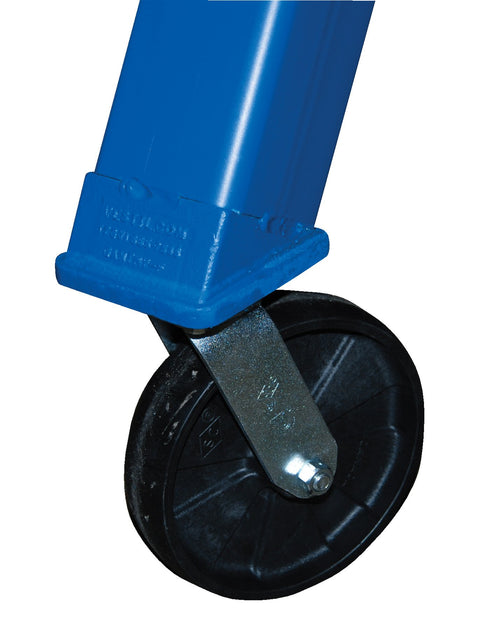 Heavy Duty Adjustable Gantry Crane Solid Steel Build With Swivel Casters Crushing Six Thousand Pound Loads Smooth Rollin Setup For Warehouse Grind And Daily Hauls That Need Serious Lift Capacity swivel caster close-up showing sturdy steel construction.