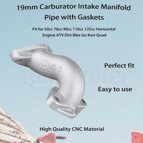 Carburetor Intake Manifold With Gasket For 50cc 70cc 90cc And 110cc Horizontal Engine ATV dirt bike go kart quad