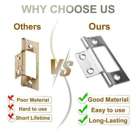Nickel Plated Non Mortise Bifold Door Hinges 3 Inch By 1 Inch Built To Last Sturdy Two Pack For Cabinets Wood Doors Dressers Windows And More Easy Install Rust Resistant High Quality Construction compare hinge finish