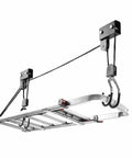 Overhead Kayak Hoist With Pulley System For Garage Storage, 125 Lb Capacity, Lifts Kayaks, Canoes, And Bikes Safely, Ceiling Mounted