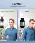 Comparison of Ultra Low Odor Plant Based 405nm Resin For LCD 3D Printing with regular resin, showcasing low-odor benefits.
