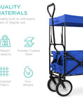 Grab And Go Collapsible Outdoor Utility Wagon With Removable Canopy For Beach Picnics Camping And Tailgates, materials details