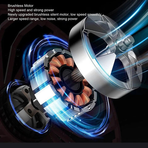 Aolidsive Cordless Metal Shear Delivering 400Nm Torque For Bl1830 Battery brushless motor design showcasing internal components.