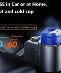 Smart Car Cup Cooler And Warmer 12V Portable Digital Thermoelectric Beverage Chiller keeps drinks hot or cold in car.