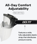 Side view of All Day Comfort Full Face Safety Goggles With Detachable Lower Shield And Anti Fog Lens, Z87.1 Impact Protection