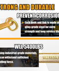 2 Pack 15 Inch J Hooks With Coupling Link For Tow And Recovery Yellow Zinc Plated J Tow Hooks With Link Heavy Duty G70