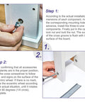 Step-by-step installation of Badass Cam Lock Nuts For Furniture Builds showing proper alignment and use of cross screwdriver.