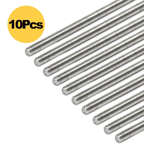 M3 X 150Millimeter Stainless Steel Fully Threaded Stud Rod Kit for Heavy Duty Anchor Bolts Clamps and Suspension Hangers, 10 pcs.