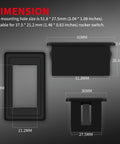 Dimensions of One Slot Rocker Switch Panel Housing Holder Black Plastic Ride Ready Single Mount For Vehicles Marine Boats