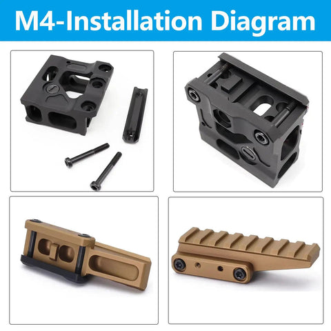 M4 installation diagram with 4 Piece Steel M4 Screws For Red Dot Optics Risers And Micro Mounts Built To Last Durable Corrosion Resistant Hardware