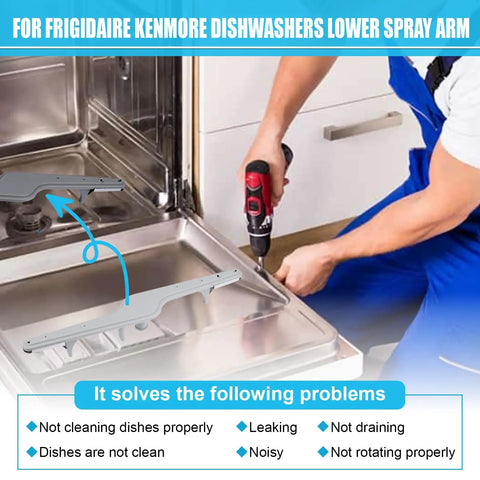 Installation of Lower Spray Arm Replacement for Dishwashers Fits 154568002 1545680 5304517203 AP3958746 1196170.