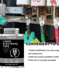 Black Liquid Electrical Tape 2 Pack: Waterproof Insulation Coating For Wires applied on exposed electrical connections.