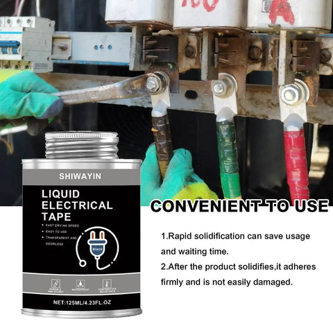 Black Liquid Electrical Tape 2 Pack: Waterproof Insulation Coating For Wires applied on exposed electrical connections.
