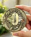 Shrimp Tsuba Brass Guard Fuchi Kashira Japanese Sword Fittings Dope Hand Guard Upgrade for katana and wakizashi close-up
