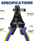 Specifications of 3 In 1 Automatic Wire Stripper Tool For 8 To 22 AWG Adjustable Heavy Duty Stripping Cutting And Crimping 7 Inch