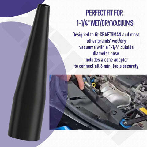 One And A Quarter Inch Micro Cleaning Wet Dry Vac Nozzle Kit With Cone Adapter cleaning car engine bay