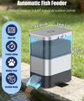 Top Shelf Automatic Pond Fish Feeder With Large Capacity And Adjustable Timer, moisture-proof design, 2.8L capacity.