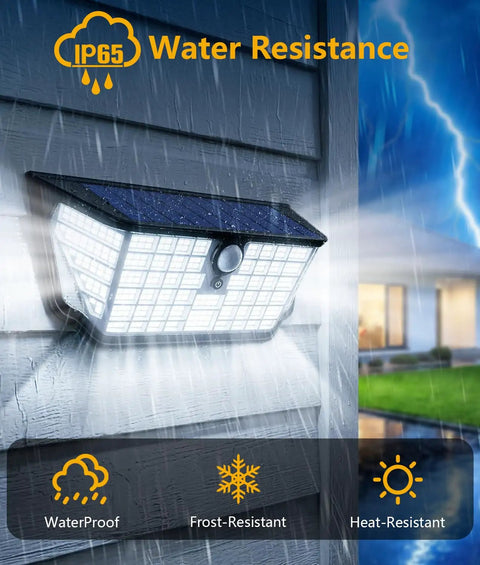 Badass Bright Solar Motion Sensor Lights Outdoor Featuring 4500 Lumens And A Massive 300 Degree Wide Angle Flood Light That Completely Crushes Darkness Across Yards And Driveways With Zero Wiring Hustle And Heavy Duty Weatherproof Build For Solid