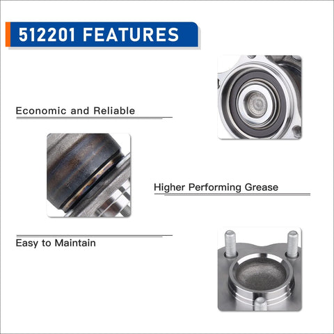 Rear Wheel Hub Bearing Assembly For Nissan Altima 2002 2006, Maxima 2004 2008, Quest 2004 2009 5 Lug Direct Fit OEM Replacement product features