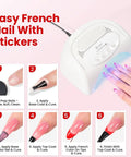 Step-by-step guide using Dusky Rose Gel Nail Polish Set with pink and red shades under UV LED light for design lovers.