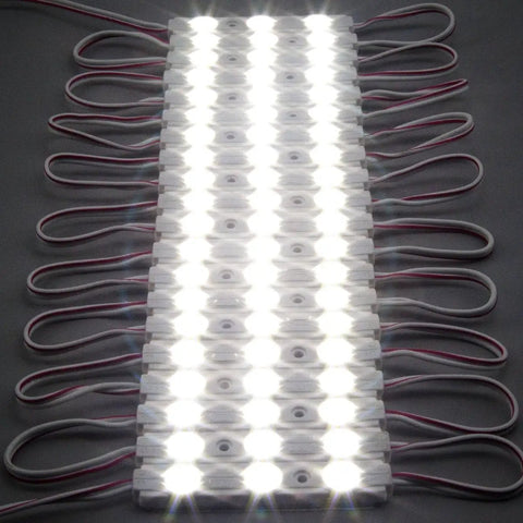 Daylight White 6500K 12V DC LED Modules For Sign Letters Waterproof Adhesive Backing 200Pcs 3 LEDs 2835 SMD Decorative Light