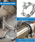 Stainless Steel 304 V Band Clamp Kit For Turbocharger Exhaust Two Pack Heavy Duty No Leak Design on 3.0 Inch Downpipe