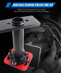 Rear Axle Bearing Puller And Installer Kit For Toyota Trucks, Easy Wheel Bearing Removal Tool with ABS Tone Ring Accessory shown in use