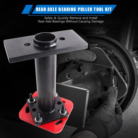 Rear Axle Bearing Puller And Installer Kit For Toyota Trucks, Easy Wheel Bearing Removal Tool with ABS Tone Ring Accessory shown in use