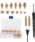 All In One Plastic Repair And Assembly Kit With Heat Set Inserts And 60W Digital Soldering Iron, M2 To M8 Brass Insert Tips
