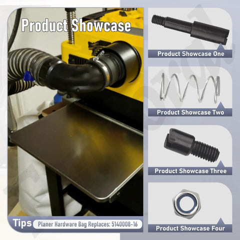Top Shelf Planer Hardware Bag Replacement For DeWalt Dw7351 And Dw735X Tool Tables showcasing tool connections and parts.