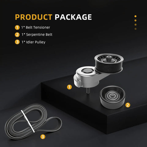 Belt Tensioner Serpentine Belt Idler Pulley Kit For Dodge Trucks And SUVs 3.9L 5.2L 5.9L 1992 2003 Fits D150 D250 D350 Dakota Durango Ram 1500 2500 3500 W150 W250 W350 Replacement, package parts