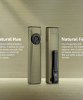 Front and back view of Arkfeld Ultra 1400 Lumen EDC Flashlight With USB Rechargeable Battery Pocket Size Flat Bezel Olive Green