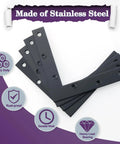 Beefy Flat L Brackets For Wood Furniture 6x6 Inch Stainless Steel Mending Plates Matte Black Finish Pack Of 4