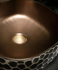 USZWBY Bathroom Vessel Sink 16.9 X 5.9 Inch Bathroom Sink Ceramic Vessel Sink with a unique black and gold design.