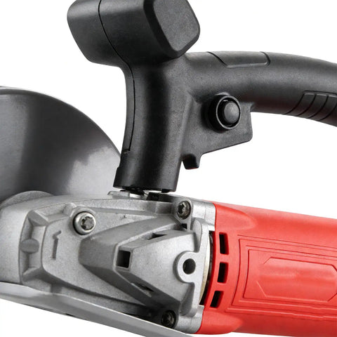 Straight Up Tough 3000W Stone Cutting Saw And Wall Groove Cutter Pro 220V Angle Grinder handle and motor detail.