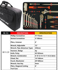 Non Sparking 20 Piece Tool Set With Pipe Wrench Pliers Screwdrivers Adjustable Wrench Chisel And Sledge Hammer Pro Grade
