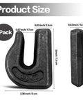 Dimensions of Six Pack Three Eighths Inch Weld On Grab Hooks Heavy Duty G70 Grade Utility Hooks for Trailer Truck Forklift Car RV