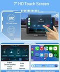 7 Inch HD Wireless CarPlay Screen For Cars With Android Auto, Portable Touchscreen Dash Unit display and features.