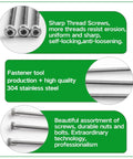 M3 Hex Socket Head Cap Screws Assortment Kit 480 Pcs Metric Machine Thread Fasteners Nuts Washers Wrench Key 304 Stainless Steel Real Deal Gear For Pros And Geeks Seeking Quality Tools To Finish Builds Smooth Like A Boss Each Time. 304 stainless steel socket cap screws