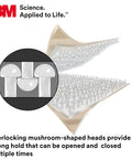 Clear Low Profile Reclosable Fastener Roll crafted from tough polyolefin tape showing interlocking mushroom heads for secure grip.